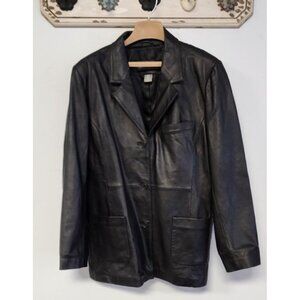 Jessica Holbrook Women's Leather Jacket Blazer Large